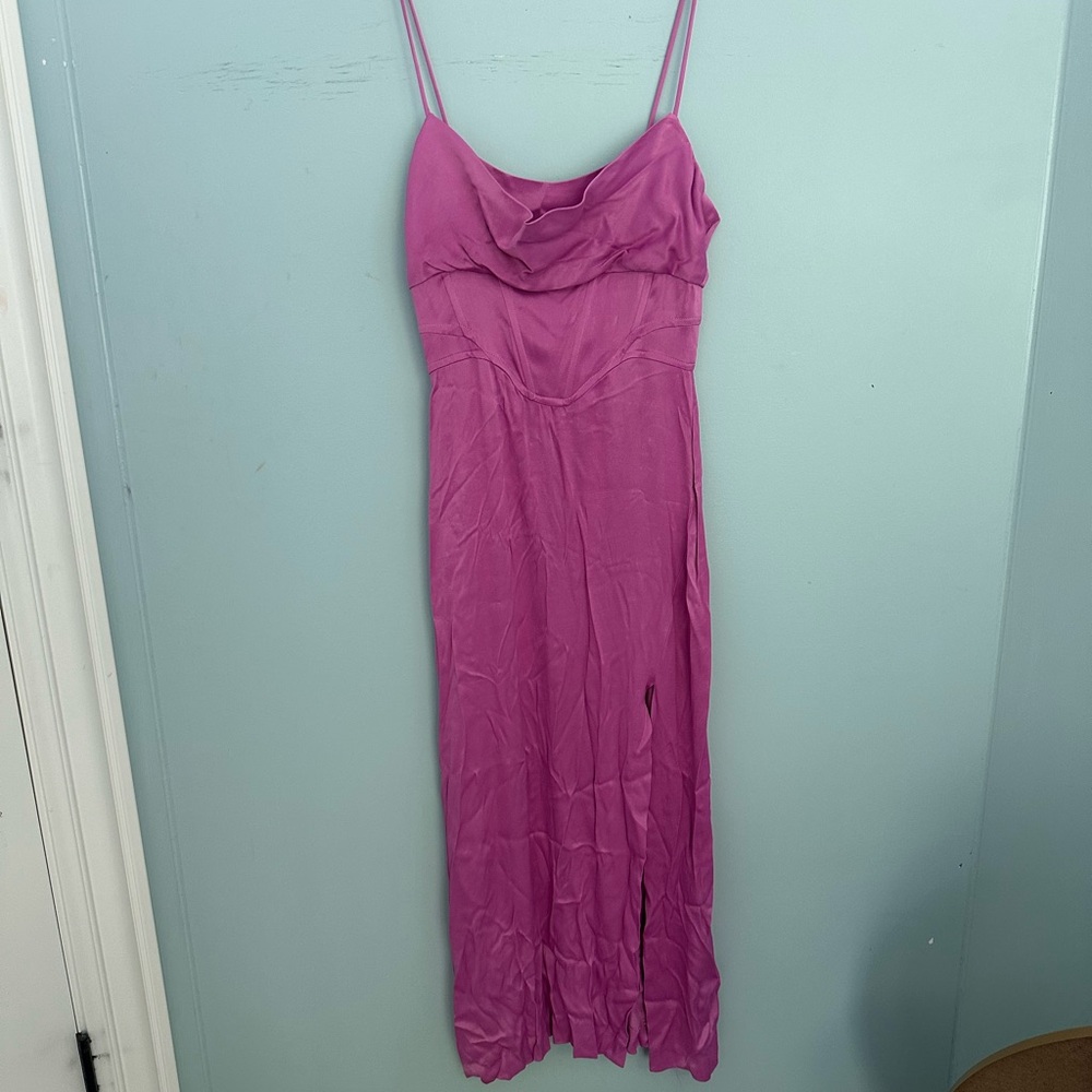 Zara Pink and White Textured Dress